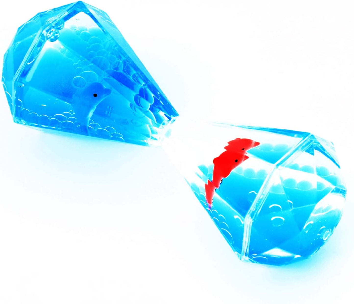 YUE MOTION Liquid Motion Bubbler Floating Sea Creatures, Diamond Shaped Liquid Timer for Fidget Toy,Autism Toys, Children Activity, Calm Relaxing and Home Ornament