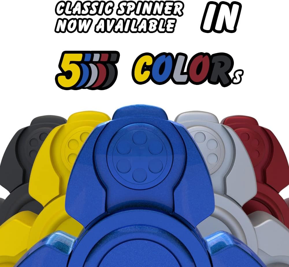 Solid Metal Fidget Spinner Sensory Novelty Hand Finger Spinning Toy Stocking Stuffers Ideas ADD ADHD Stress Relief and Anxiety Relieves Reducer for Kids and Adults. (Blue)