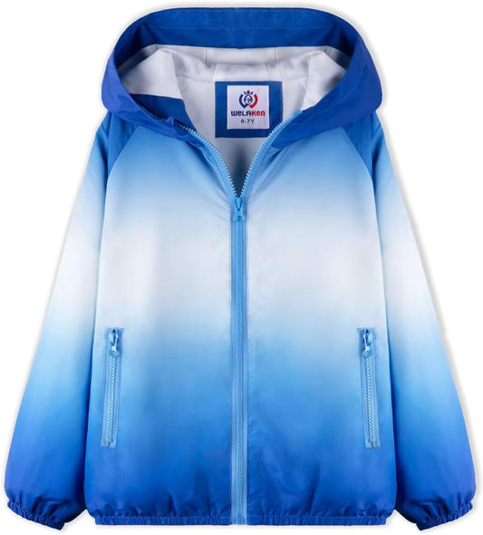 WELAKEN Lightweight Jacket for Girls Kids & Toddler II Girls' Print Water-Resistant Jacket