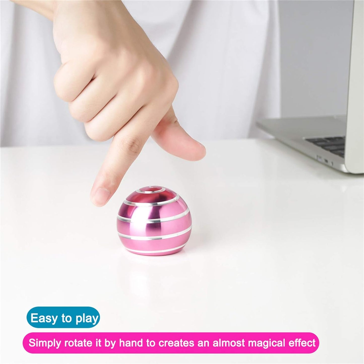 Desk-Fidget-Kinetic-Toys Cool-Gadgets: Cool-Stuff Thing Game Toy for Adult Teen Children Kid, Optical-Illusion Stress Relief Gifts for Man Women Home Office School Christmas Spinning Up 300 Seconds