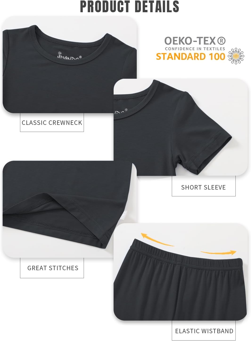 Jimonda Baby Boys Girls Pajama Sets Toddler Sleepwear Cool Jammies 2pcs Viscose from Bamboo PJs 18M-8Y