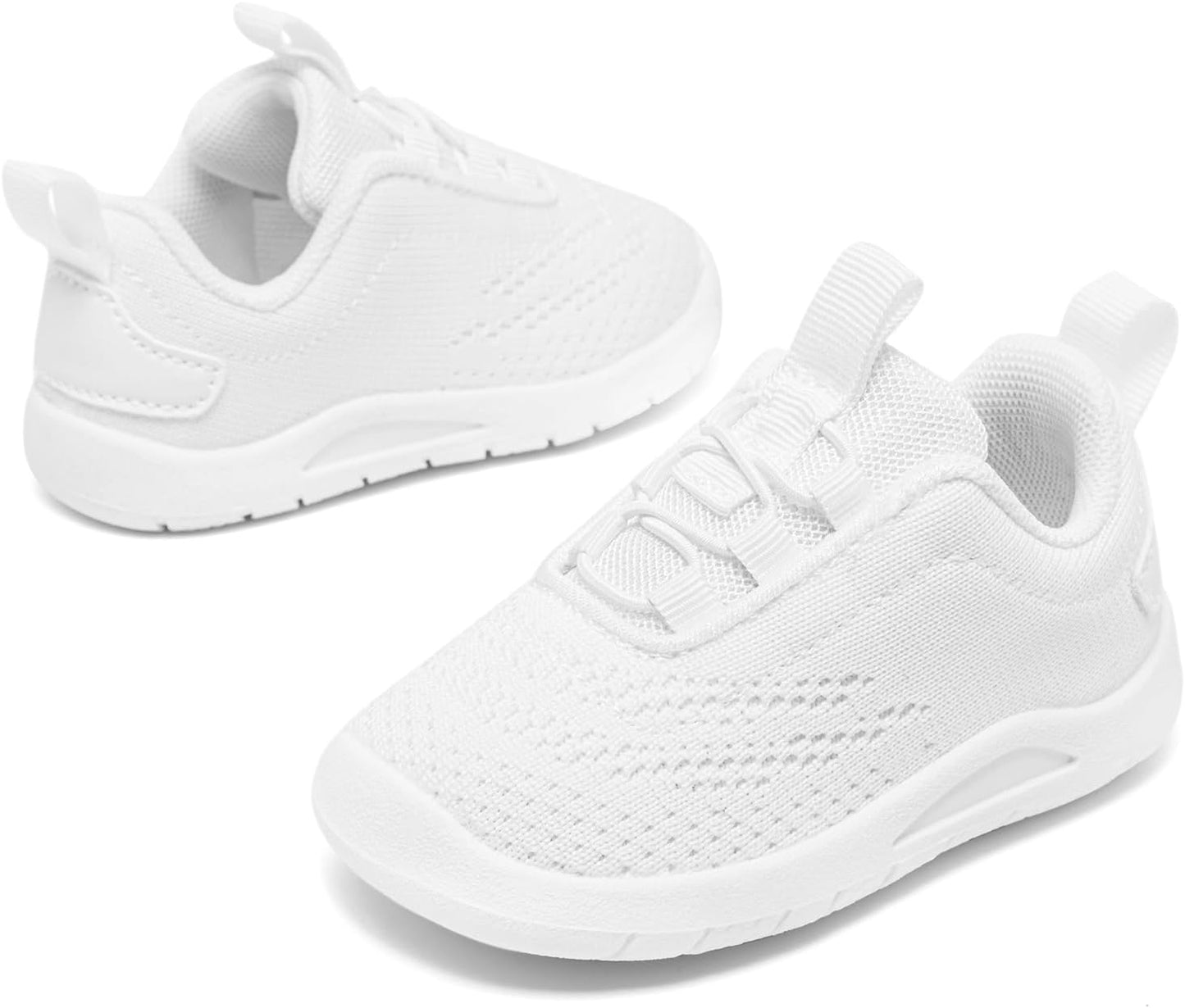 MORENDL Toddler Slip On Sneakers Baby Walking Shoes Non-Slip Breathable Unisex Pink Mesh Lace-Up Athletic Sneakers Infant Running Shoes