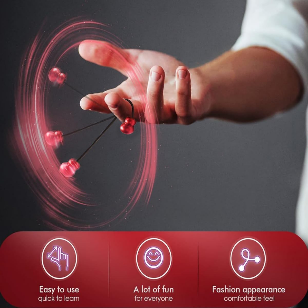 Begleri Fidget Beads, Aluminum Alloy- Practicing EDC Knuckle Finger Skill, Stress Relief Toy for Adult Relieve Anxiety Worry/with Replaceable Rope (Green)