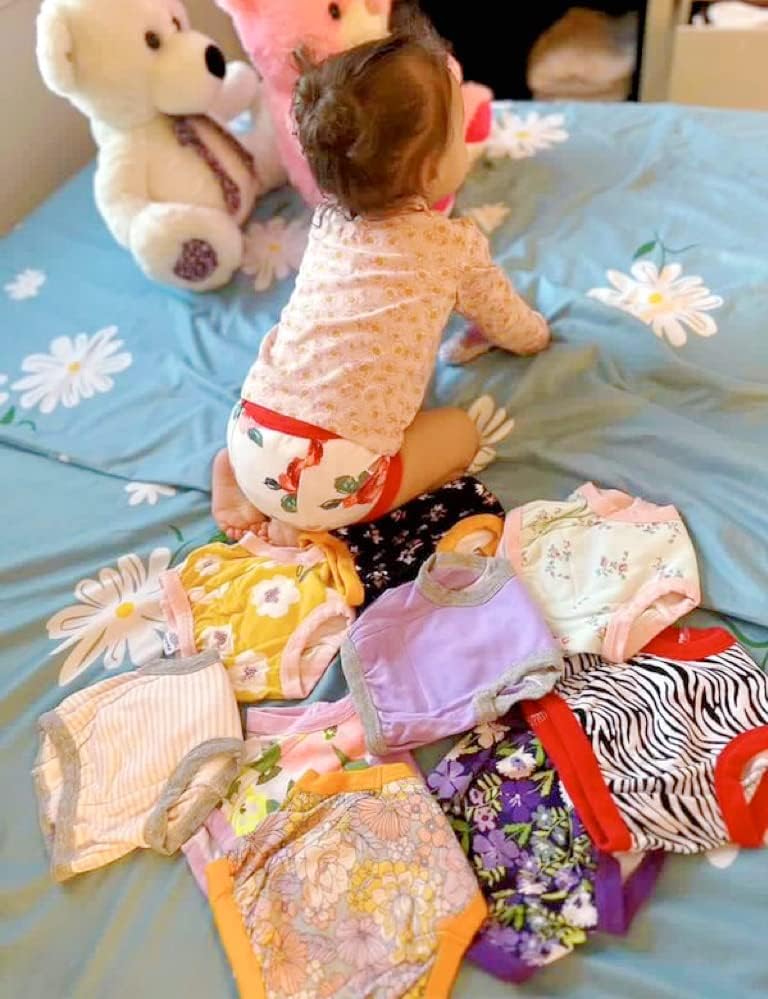 BIG ELEPHANT Potty Training Underwear - 10 Pack, 100% Cotton Absorbent Unisex Toddler Pee Pants for Boys Girls