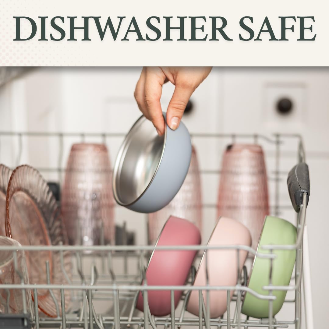 Monkey Proof™ Non-Toxic Stainless Steel Child Bowl 5” with Non-Slip Silicone Shell, (Set of 4 bowls) Unbreakable, Mess Free Feeding for Babies, Toddlers, Kids, BPA free (Arizona)