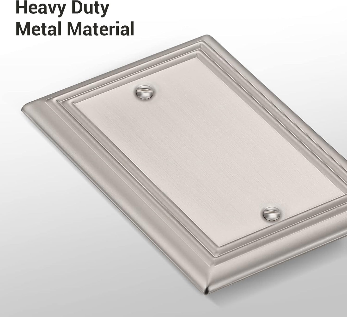 DEWENWILS 4-Pack Blank Wallplates, Brushed Nickel Outlet Cover, Stanless Steel