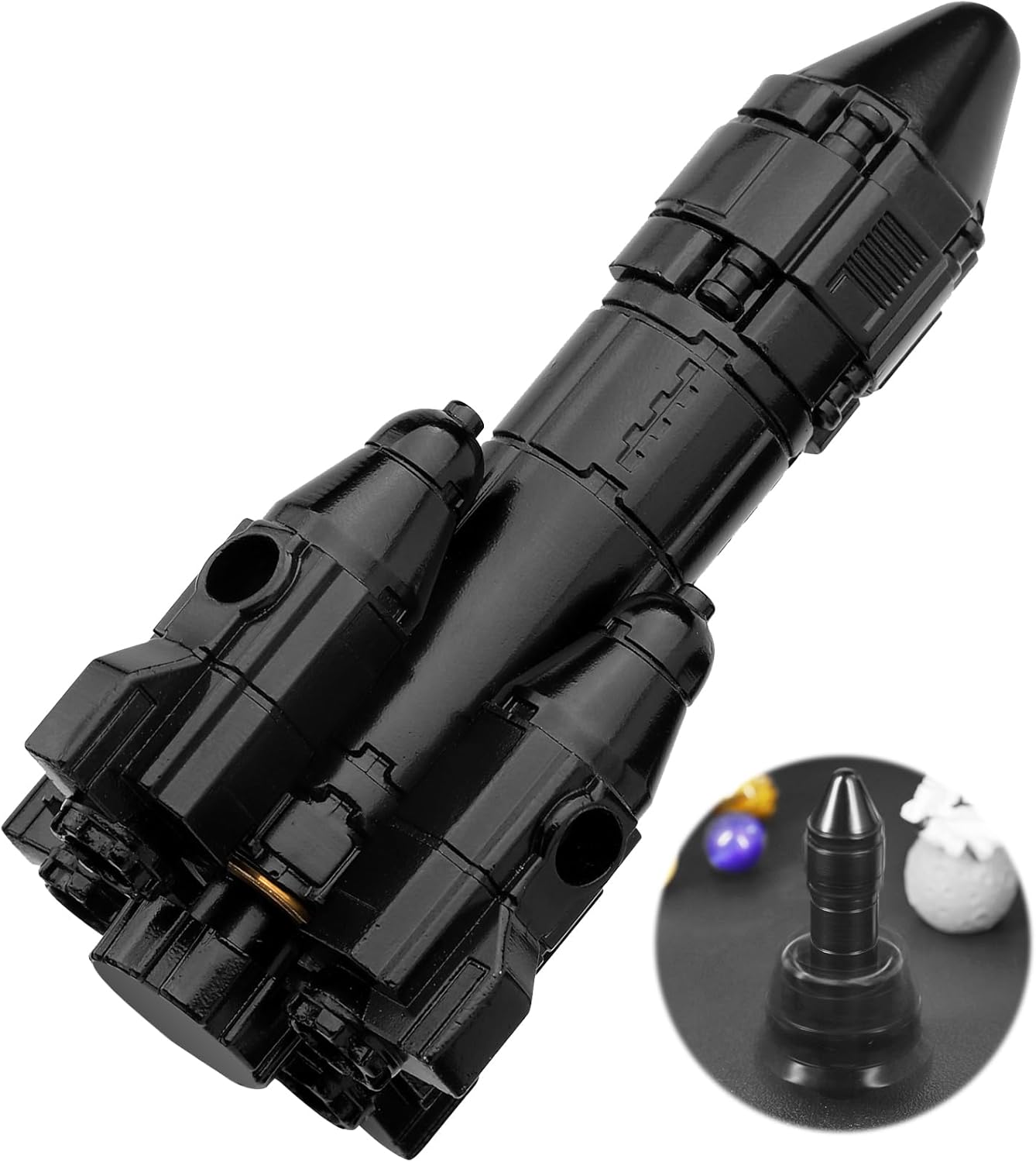 Rocket Fidget Spinner for Kids Adults Metal, Space Ship Miniature Finger Hand Spinner for Boys Age 3-12, Kinetic Desk Toy Spinning Top Desk Toy, EDC Office Stress Relief Gift Prize for Boys Girls