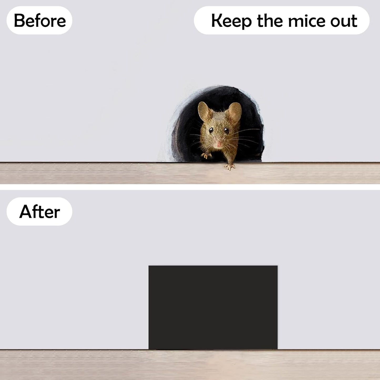 Rubber Bond Self-Adhesive Rubber Wall Outlet Cover Plate 5 Pack - Easy to Apply Peel & Stick Drywall Hole Patch - 5x3 Inch Screwless Blank Wall Plate Cover - Premium Rubber Wall Hole Cover (Black)