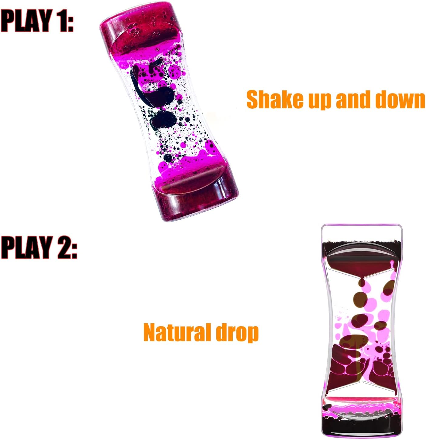 Liquid Motion Bubbler for Sensory Toys, Set of 10 Rainbow Color Fidget Timer Toy for Home Office, Oil Drop Water Hourglass Desk Toys for Autistic Relaxing Activity Holiday Stuffers