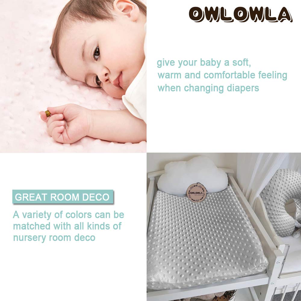 Owlowla Changing Pad Cover, Soft Minky Dots Changing Table Sheets for Baby Boy and Girl(Black)