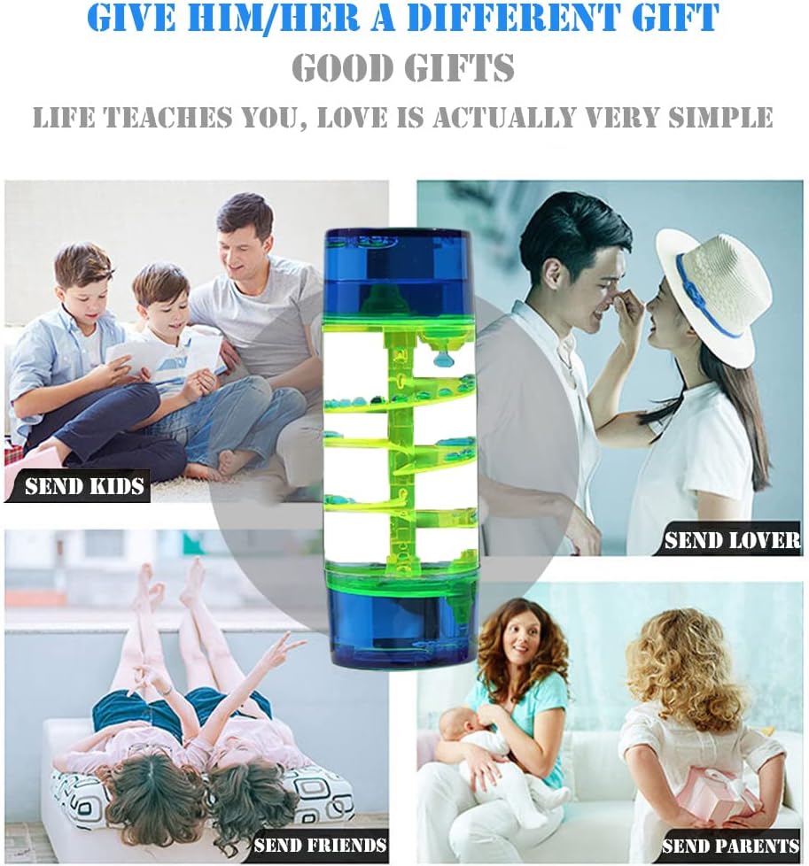 Spiral Liquid Motion Bubbler Timer Colorful Water Timer Liquid Sensory ADHD Anxiety Autism Activity Fidget Calm Stress Relief Desk Adults Decoration Oil Hourglass