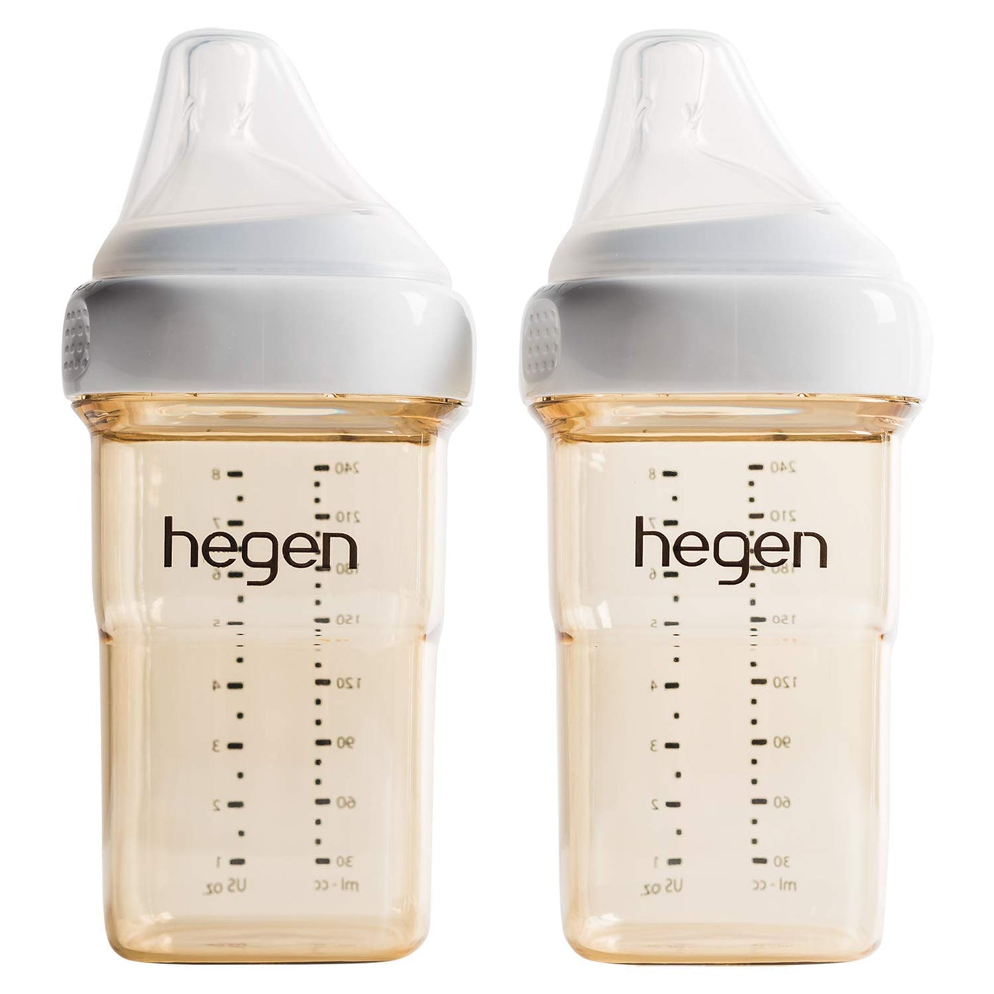 Hegen Easy to Clean Anti-Colic Baby Bottle, 8oz for 3 to 6 Months (2-Pack)