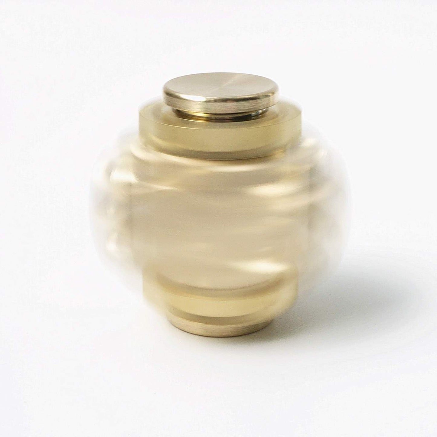 Fidget Cube Spinner, Linkage 4 Gears Figity Spin Finger Games, Metal Brass with Super Smooth Bearings, Durable Mechanics Romoveable, Small Premium Figit Toy - Gold