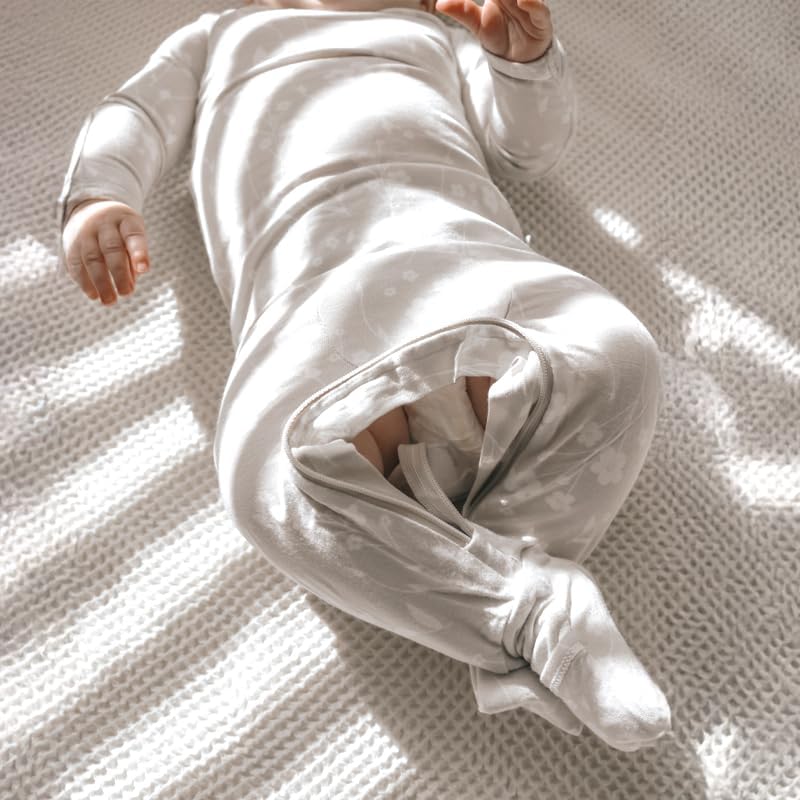 GUNAMUNA Unisex Baby Toddler Ultra-Soft Convertible Pajama, Footie or Romper Sleeper with Diaper Zipper, Newborn to 24 Months