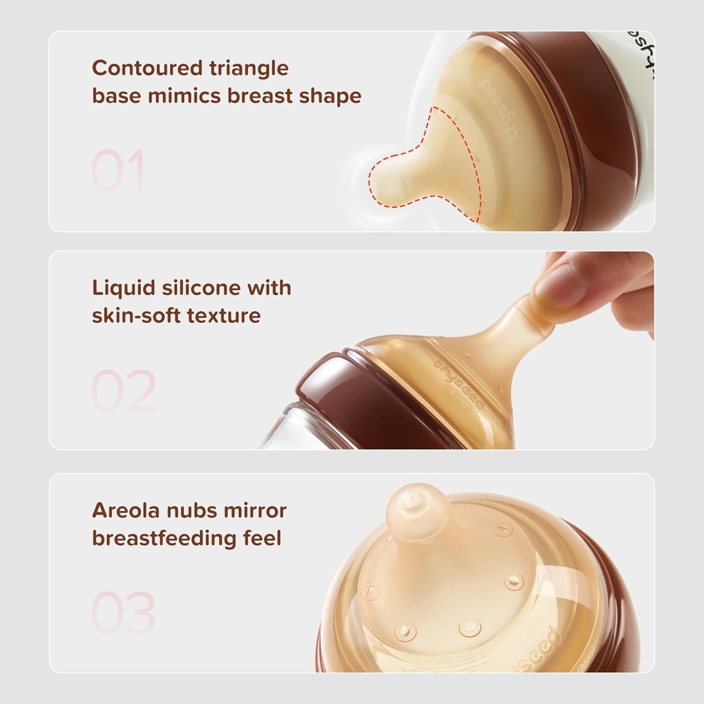 Glass Natural Anti-Colic Baby Bottles | Newborn Breast Like Nursing Bottle for Breastfed Babies with Nipple(3-7 Months),8oz,1pack