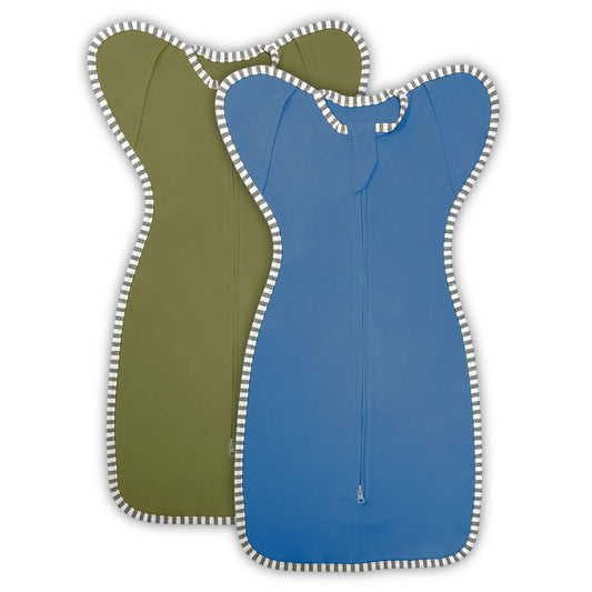 Newborn Swaddles 3-6 Months Arms up Swaddle Transitional Sack, 2-Pack Baby Sleep Sack with 2-Way Zipper Arms in/Out 100% Cotton 0.8 Tog Transition Swaddle Hands up (Medium 14-20lbs)