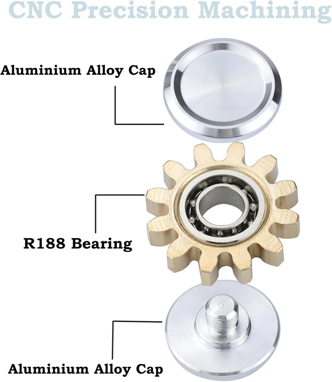 Metal Fidget Spinner for Adults, Small Mini Hand Toys, Copper Gear Linkage Fidget Blocks, Stacking Extendable Fingears Gyro, Bearing, Autism Sensory ADHD Anxiety Reduce