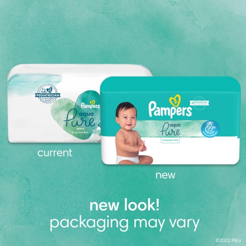 pampers aqua pure baby wipes 56 ct OLD
