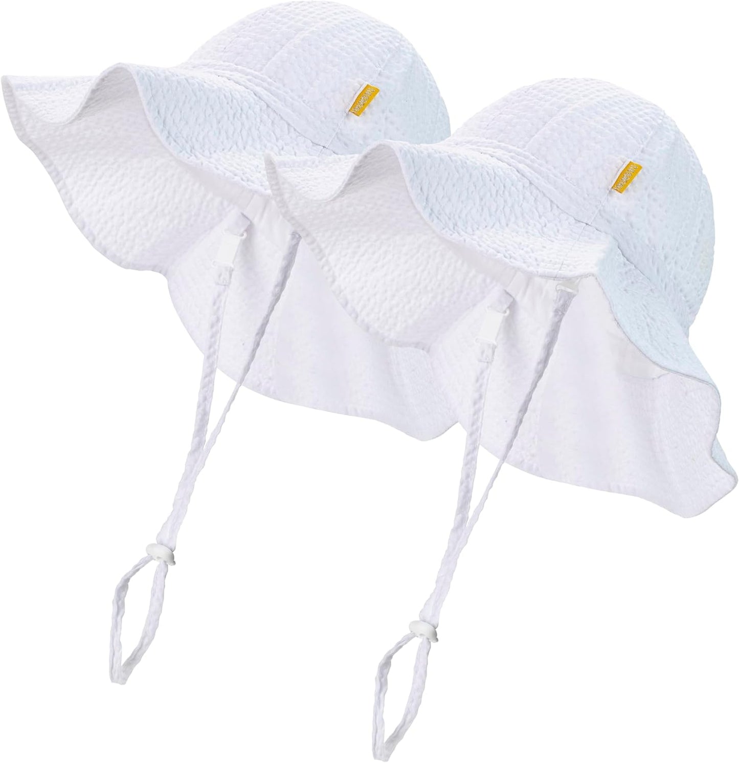 Baby & Toddler Wide Brim Sun Hats UPF 50+ Sun Protection Bucket Cap Cute Adjustable Hat in Seersucker