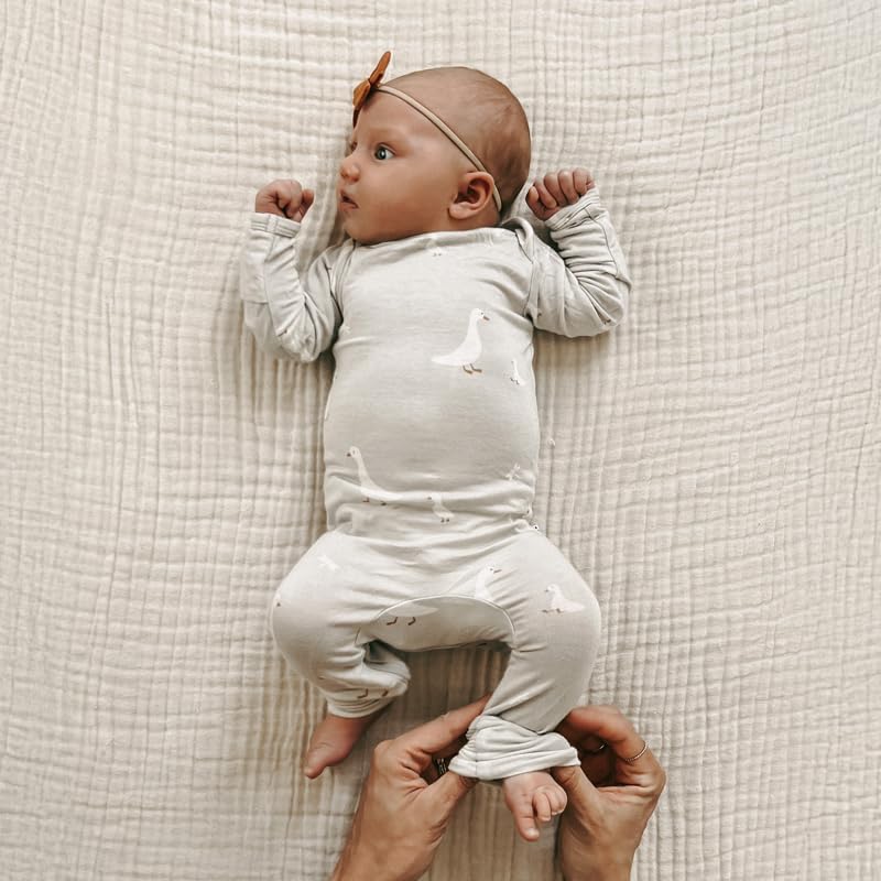 GUNAMUNA Unisex Baby Toddler Ultra-Soft Convertible Pajama, Footie or Romper Sleeper with Diaper Zipper, Newborn to 24 Months