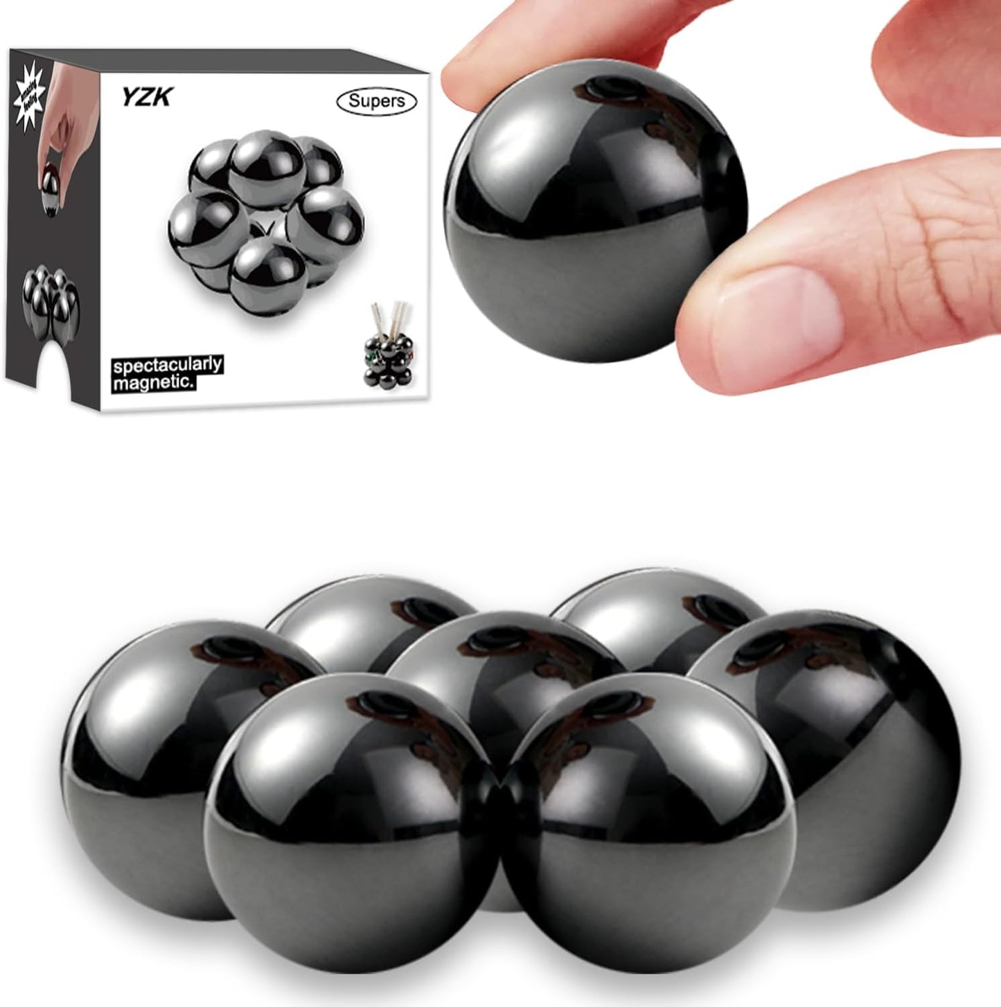 33mm Magnetic Balls 8pcs, Fidget Toys for Adults and Magnet Desk Toys for Office, Stress Relief Gift for Birthday, Large Magnetic Fidget Toys Set