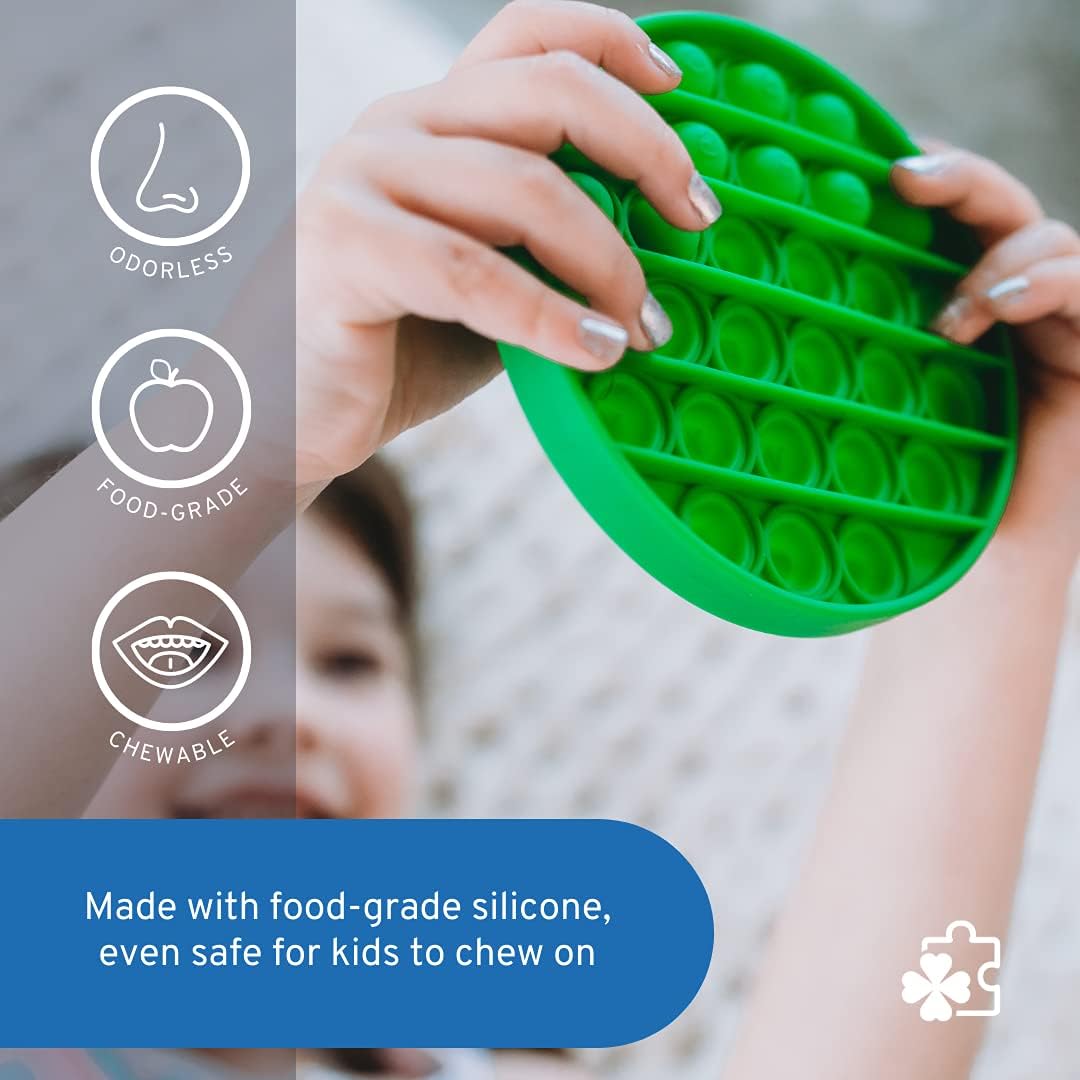 LakiKid Fidget Toys Fidget Pack - Educational Alphabet Fidget Poppers for Focus & Stress Relief – Durable, Quiet Silicone Push Pop Bubble Toys - Use It as Sensory Learning Toy for Kids & Adults