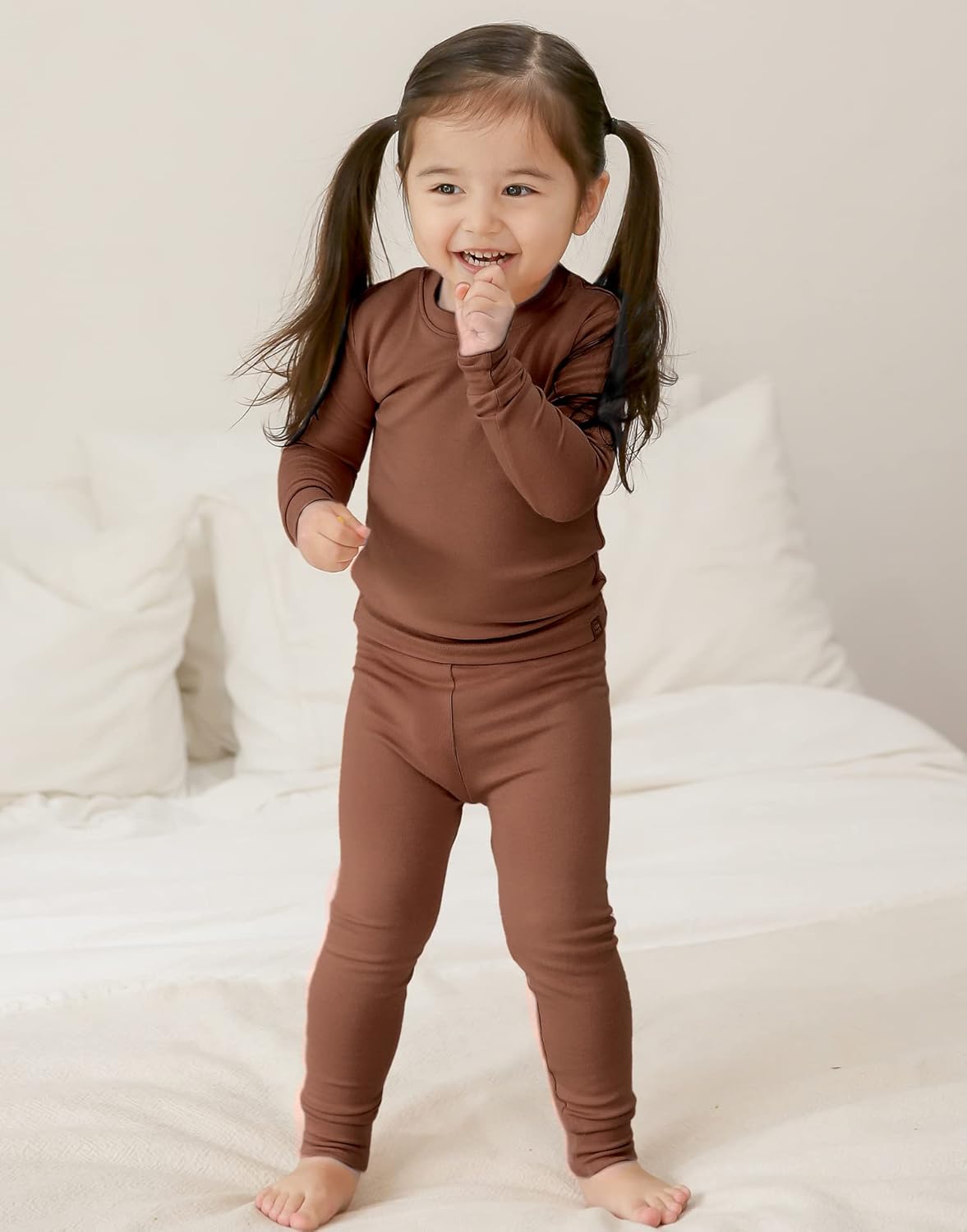 VAENAIT 6M-12Y Toddler Toddler Kids Toddler Girls Boys Soft Comfy Modal Tencel Solid Raglan Sleepwear Pajamas Pjs 2pcs Set