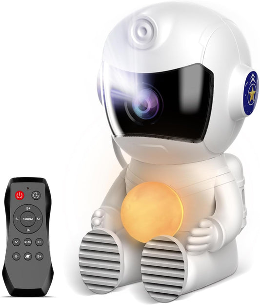 XIAOER Astronaut Galaxy Projector with Moon, Star Projector Night Light for Bedroom, Starry Nebula Space Projector Ceiling Lamp with Timer and Remote Control for Kids Adults