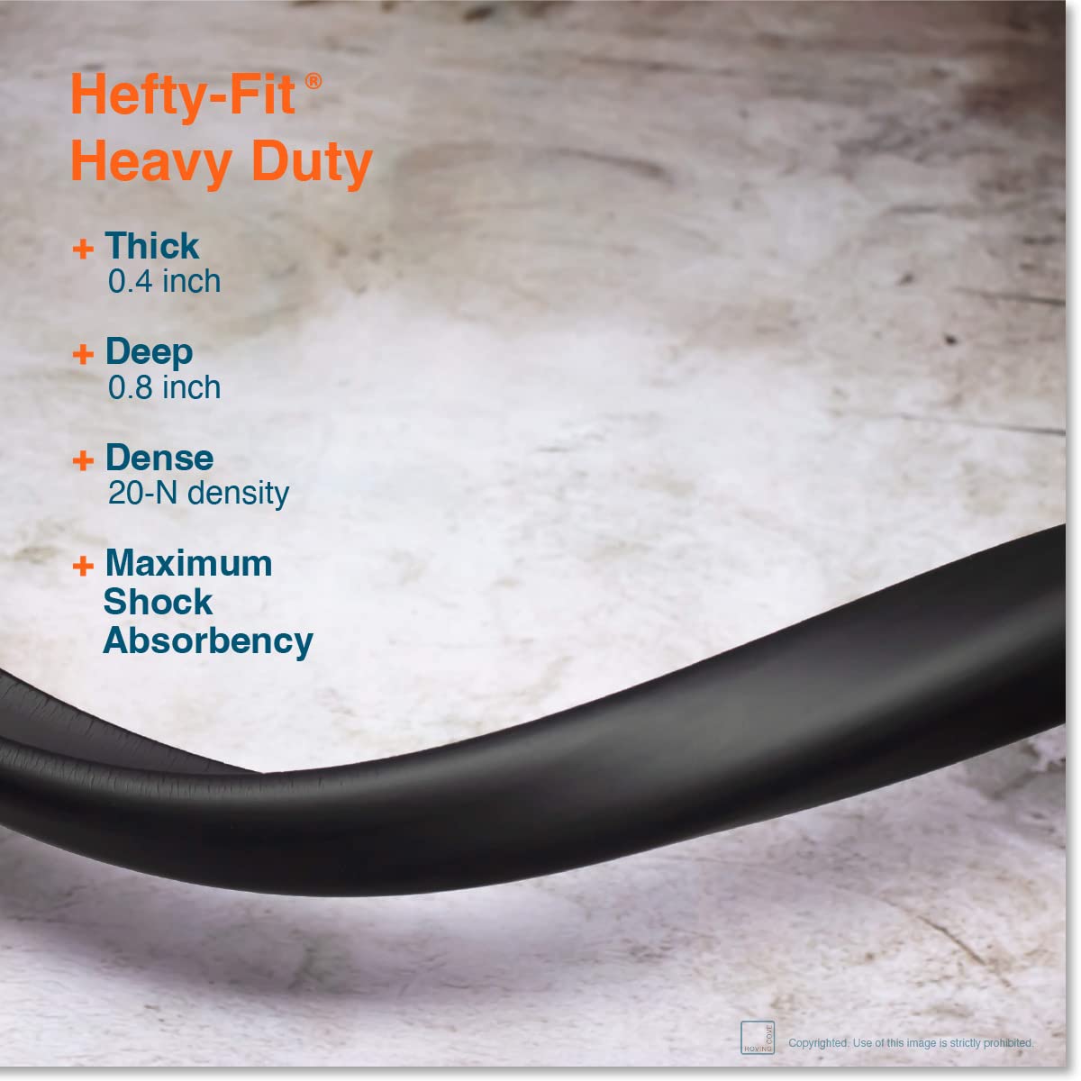 Roving Cove HeftyFit Edge Protector for Baby Proofing (12ft Large Edge Only), Heavy-Duty Soft Rubber Foam Furniture Edge Bumper Guard, Desk Edge Cushion, Wall Corner Covers, 3M Adhesive, Onyx Black