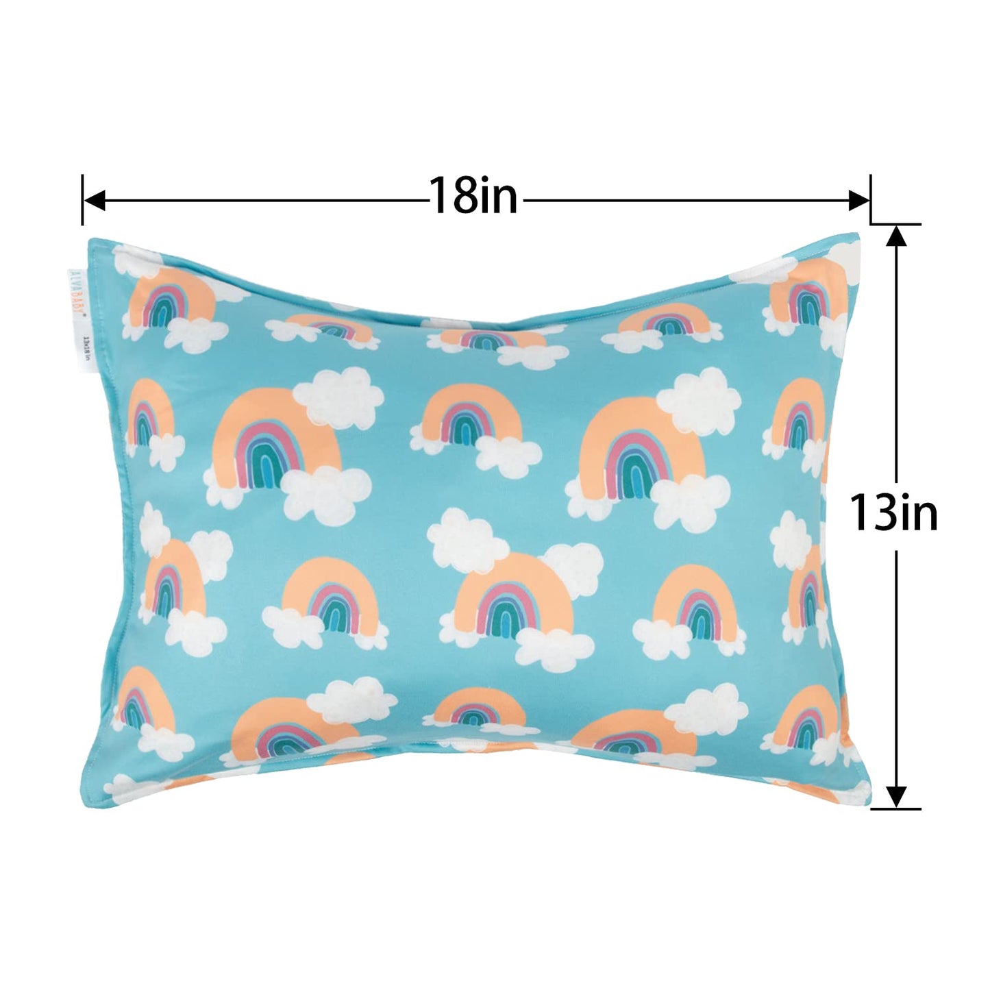 ALVABABY Toddler Pillowcases Stretchy Soft Kids Pillow Cover 2 Pack Fit 13"x 18" or 12"x19" Envelope for Girl Boy Sleepy Travel