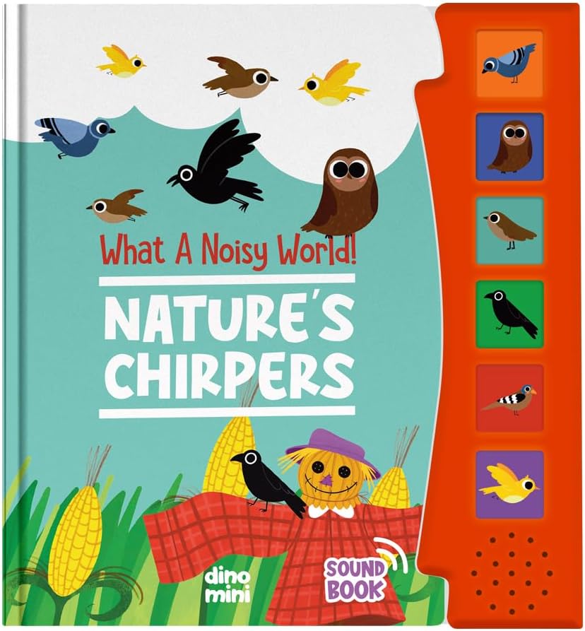 What A Noisy World - Nature's Chirpers - Sound Books for Toddlers - Musical Toys for Toddlers 3-5 - Musical Book for Preschoolers with 6 Different Sounds - Screen-Free Birthday Gifts
