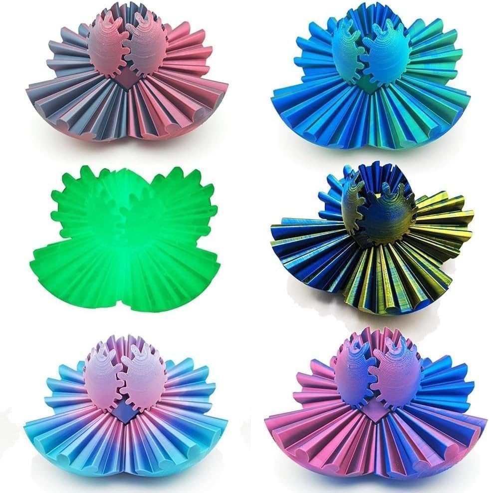 MerryXD Gear Ball Fidget Toy,GearSphere Desk 3D Printed Perfect for Stress and Anxiety Relaxing Fidget Toy Gear Fidget Sphere Activity Gear Ball for Adults F