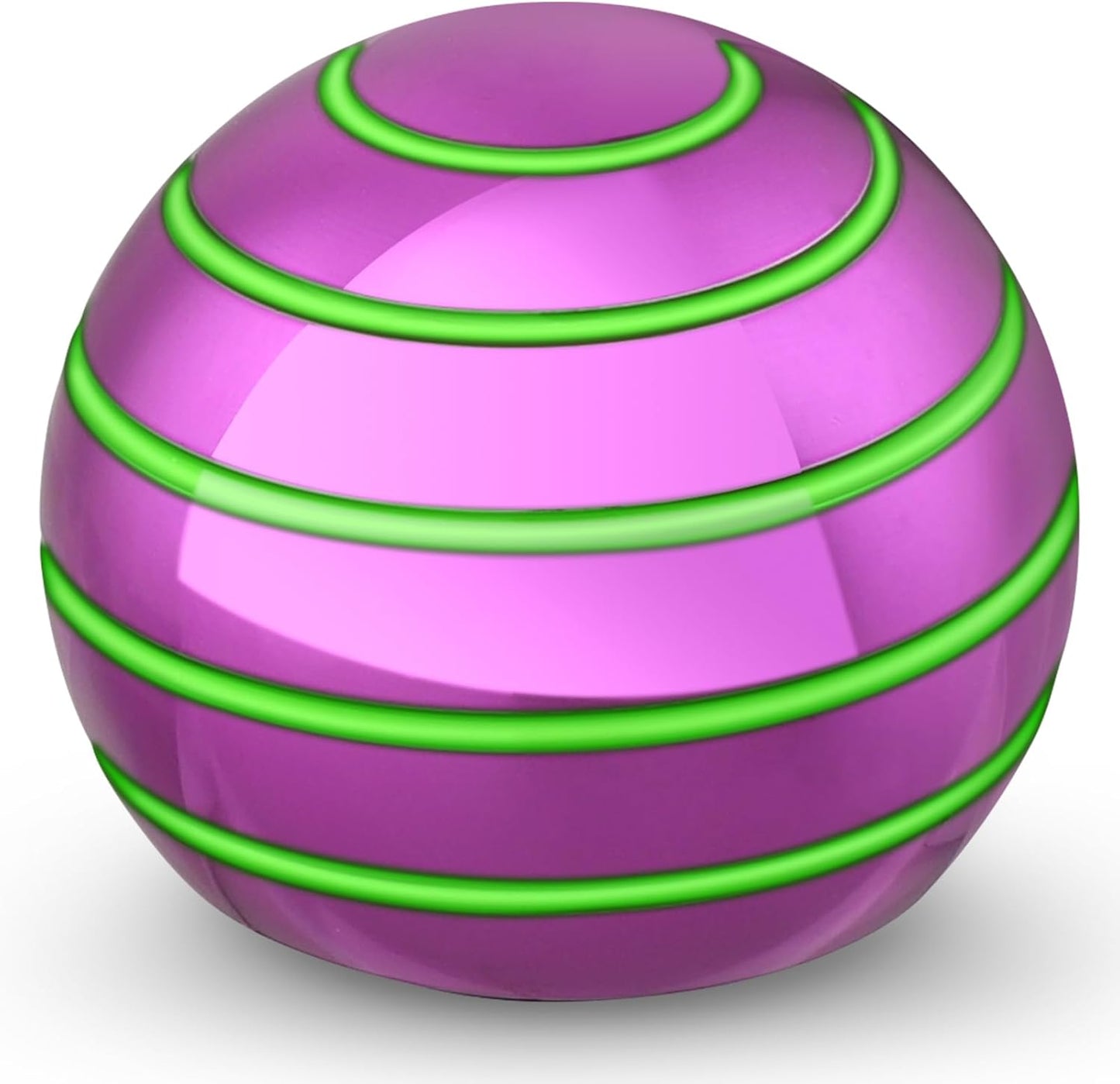 Luminous Desk Spinning Ball Toys for Kids Adults, Metal Optical Illusion Fidget Spinner Kinetic Sterss Ball, EDC Glow in The Dark Desktop Stress Relief ADHD Birthday Gifts for Office Classroom (Pink)