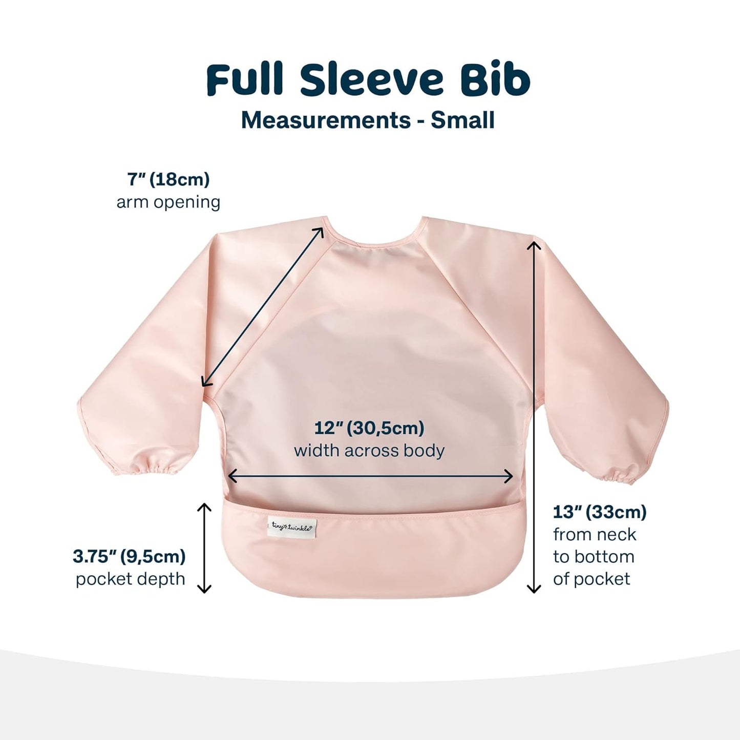 Tiny Twinkle Mess Proof Baby Bibs, 2pk Waterproof Smock Baby Bibs for Eating, Machine Washable Long Sleeve Bibs, Baby Led Weaning, Toddler Bibs, BLW Supplies (Rose Burgundy, Large 2-4 Years)