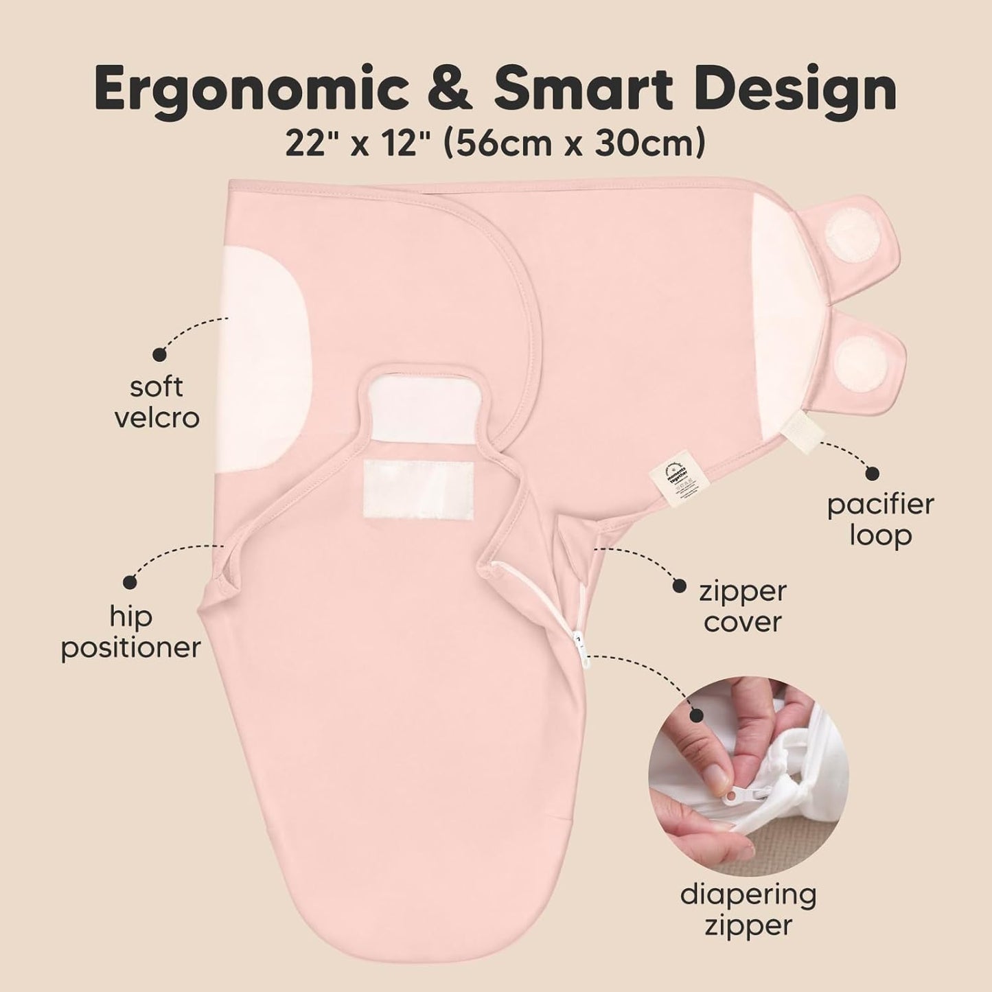 Baby Swaddle Sleep Sacks with Zipper - 3-Pack Swaddles for Newborns 0-3 Months, Infant, Baby Girls, Boys, Soft & Durable Newborn Sleep Sack, Easy Diaper Change Swaddling Blanket (Daffodil)