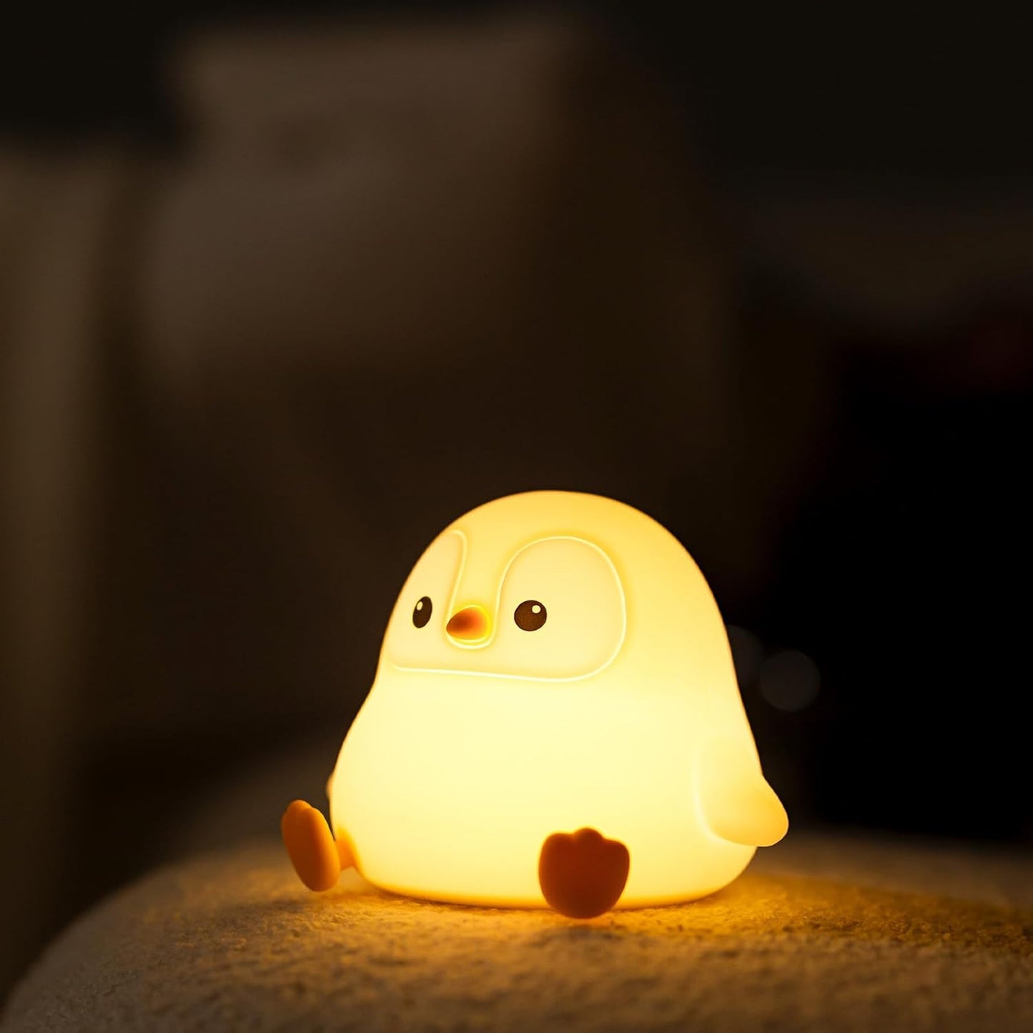 Penguin Night Light for Kids, Cute Penguin Lamp Silicone Baby Nursery Night Lamp, Dimmable Squishy Touch Bedside Lamps, Adorable Rechargeable Animal Lamps Gifts Kawaii Room Decor for Kids Girls Boys