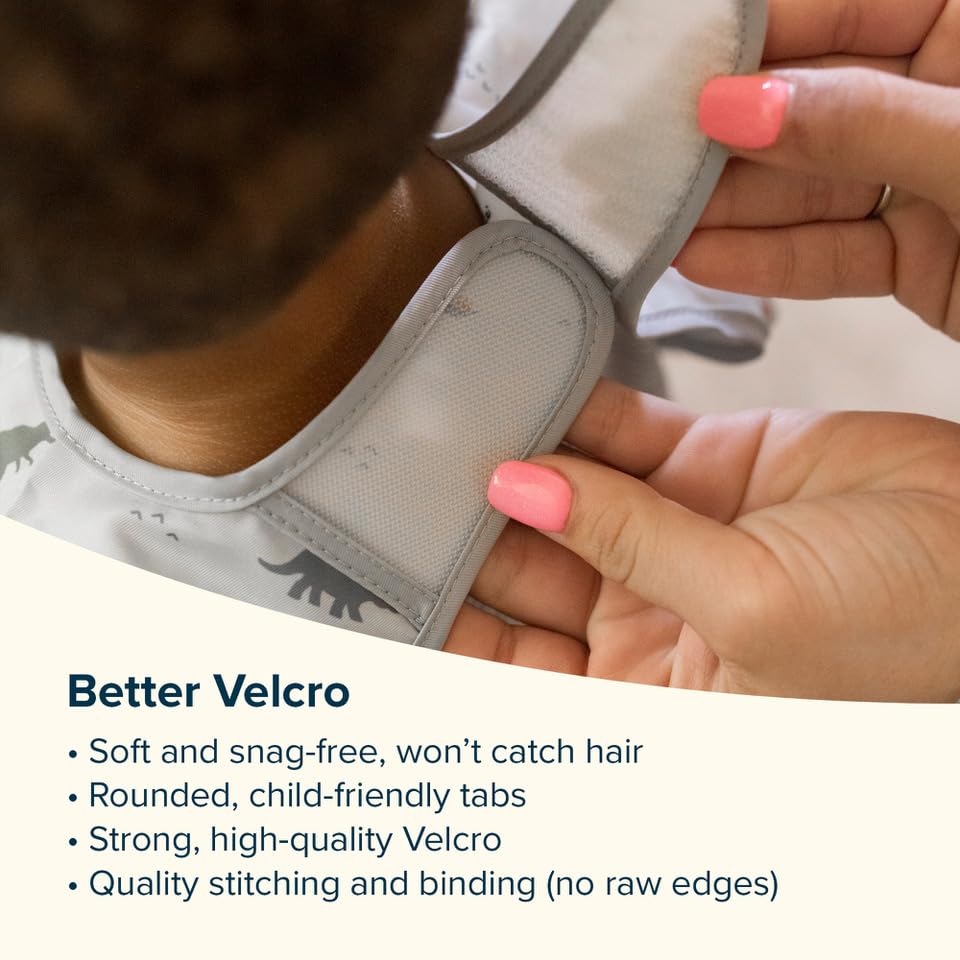 Tiny Twinkle Mess Proof Baby Bib,Waterproof Smock Baby Bib for Eating,Machine Washable Long Sleeve Bib,Baby Led Weaning,Toddler Bib,BLW Supplies(Olive Green, Small 6-24 Months)