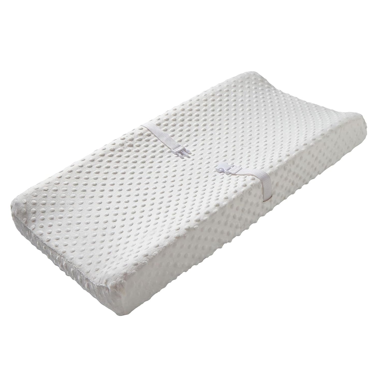 Baby Changing Pad Cover, Super Soft Plush Dot Diaper Changing Table Covers for Baby Girls and Boys, Ultra Comfortable, Diaper Changing Cloths for Babies, Fit 32"/34'' x 16" Pad (White)