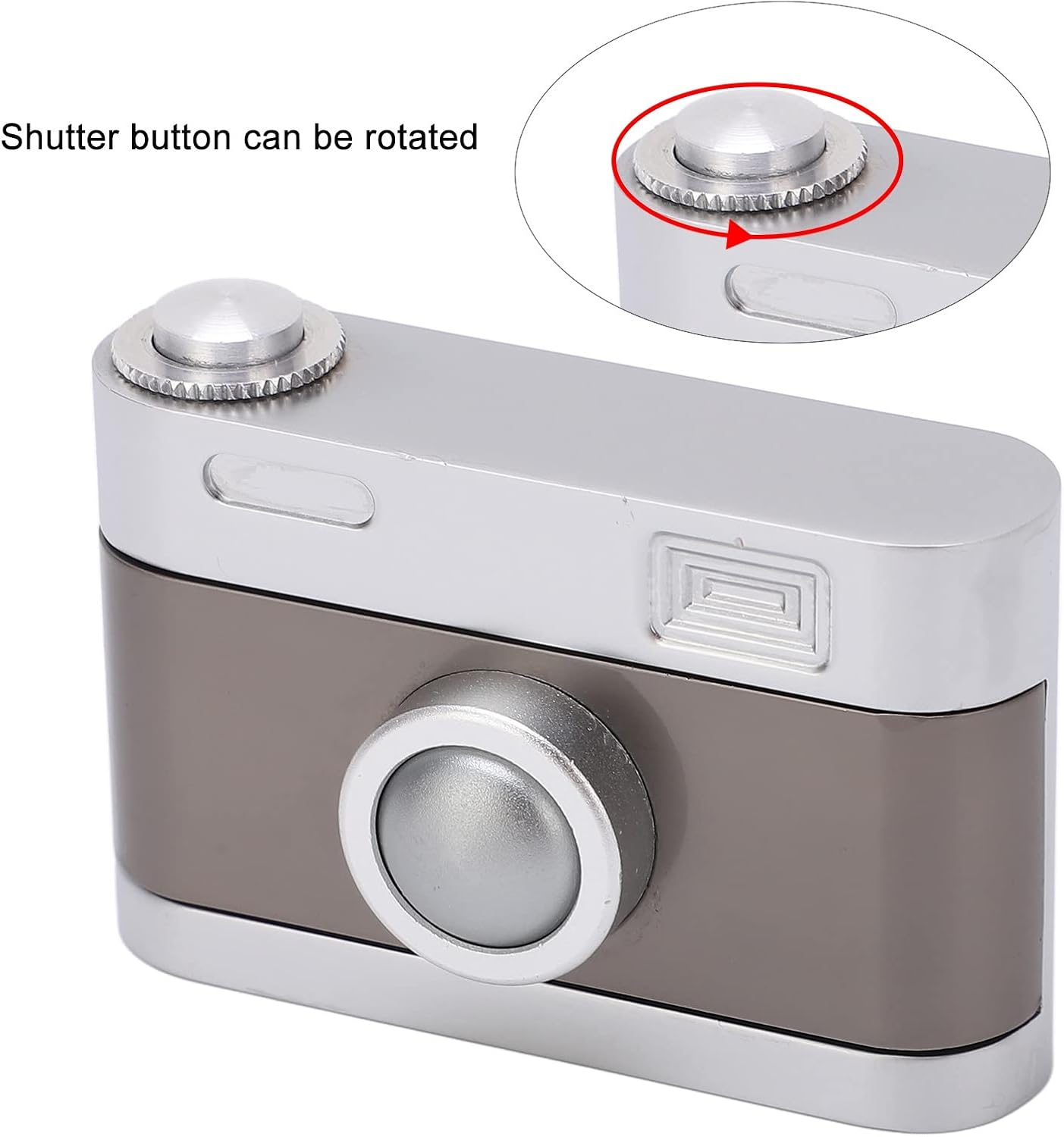 Estink Camera Shaped Metal ADHD Push Slider Toy, Metal Push Card Fidget Slider, Camera Shaped ADHD Push Slider Toy Office Desk Toys Gifts for Adults Kids Students Teens