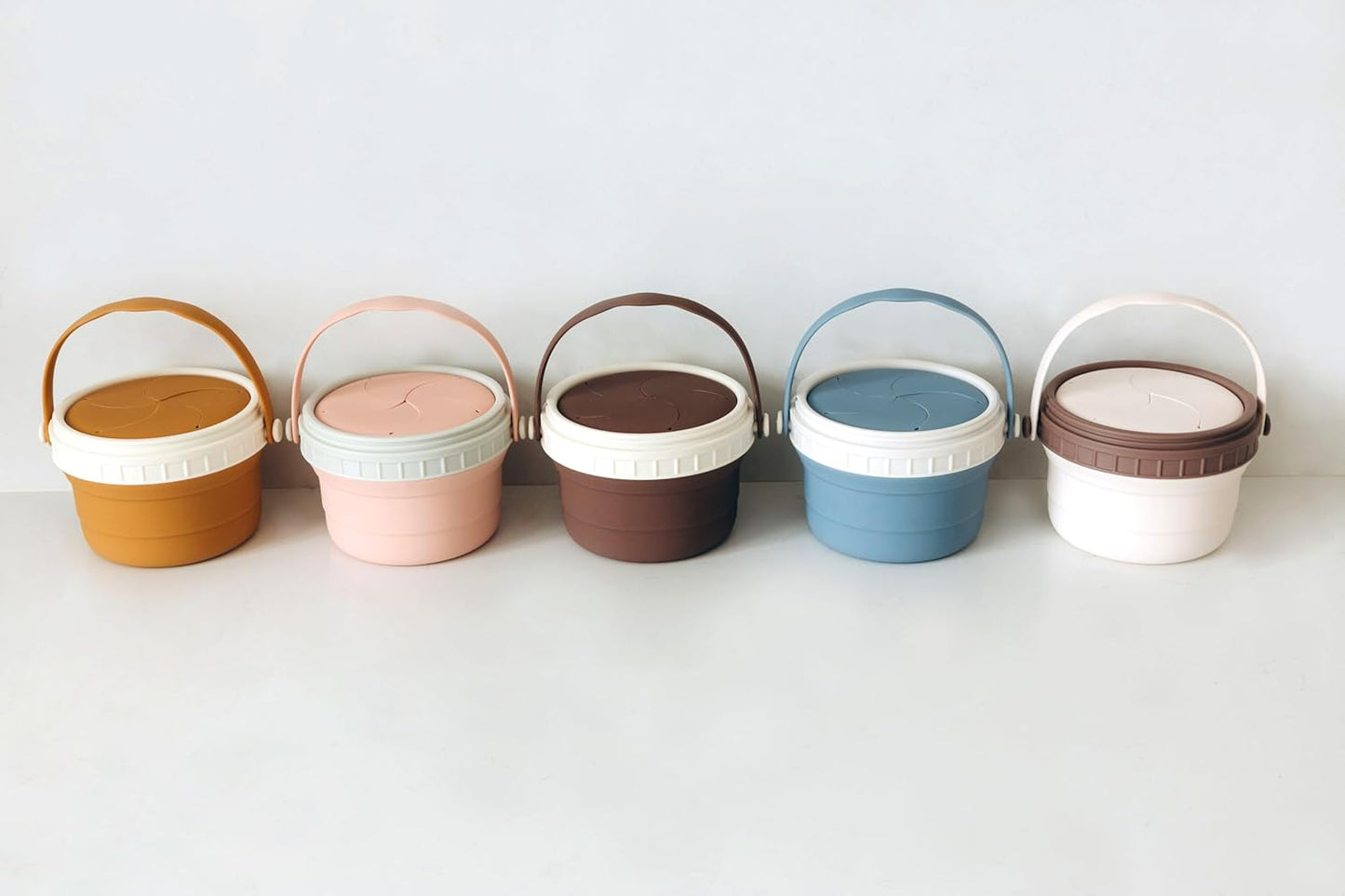 No Spill Silicone Toddler Snack Containers, Detachable Silicone Flap for Filling&Cleaning, Crumb-Free Hard Plastic Screw Travel Lid, Ultra-Soft for Baby Kids Hand In-Out, Snack Cup Holder 12 oz