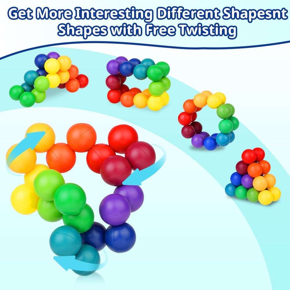 Variety Beaded Stress Relief Ball 1 Pack-Ainiv Sensory Fidget Toys for Kids Toddler, Autism Rainbow Ball ADHD Therapy Cool Desk Toy, Fidget Toys for Children Aged 3+(Small)