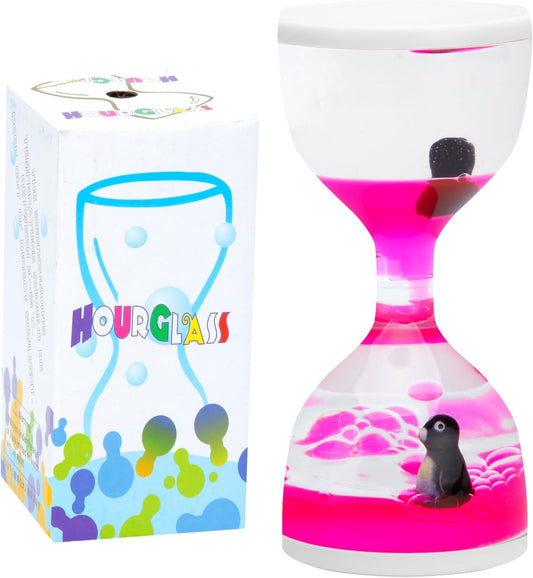 Liquid Motion Timers for Kids, Set of 3, Sensory Bubble Toys for Toddlers (Pink)