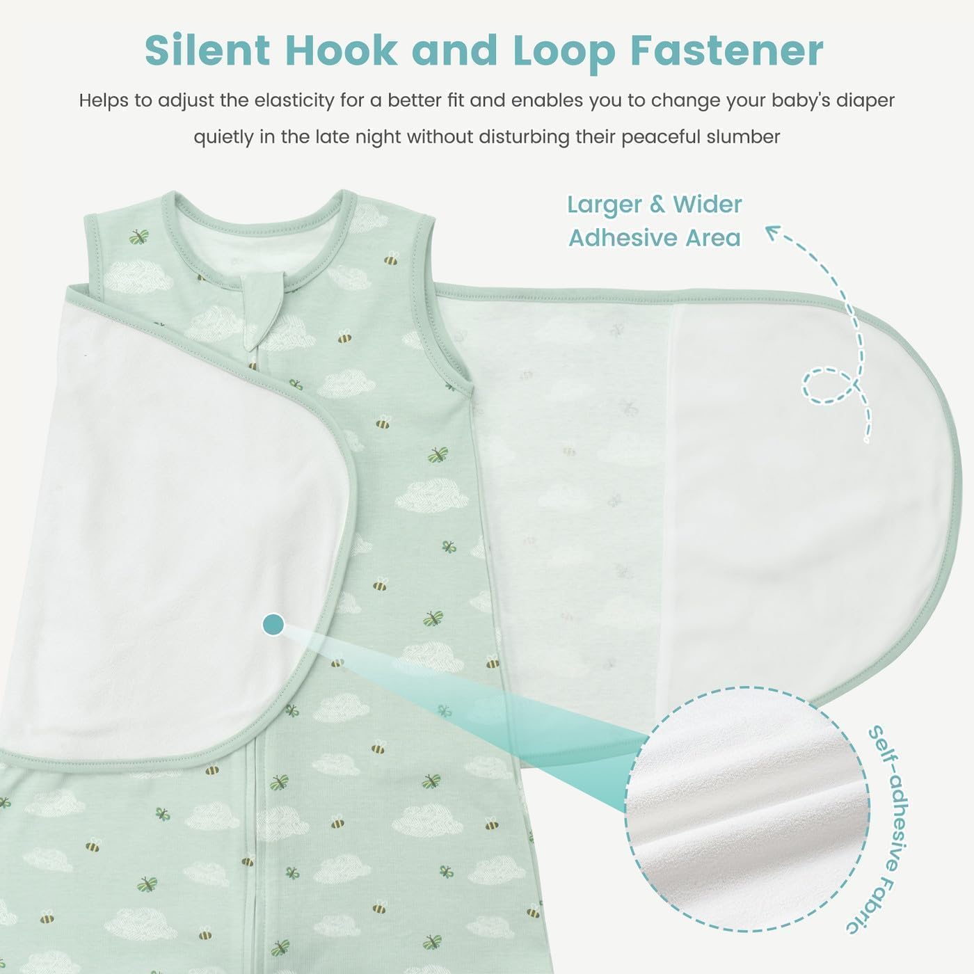 Newborn Baby Swaddle Sleep Sack 100% Cotton 1.0 Tog Wearable Blanket for 0-3, 3-6, 6-12 Months Transition Swaddler Wrap 2 Way Zip Adjustable, Easy Diaper Change, Soft & Breathable Sleepsuit