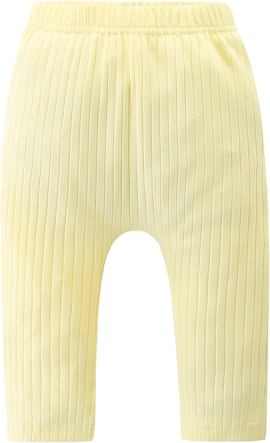 Baby and Toddler Girl's 5 Pack Cotton Ribbed Pull On Pants Leggings 0-4 Years