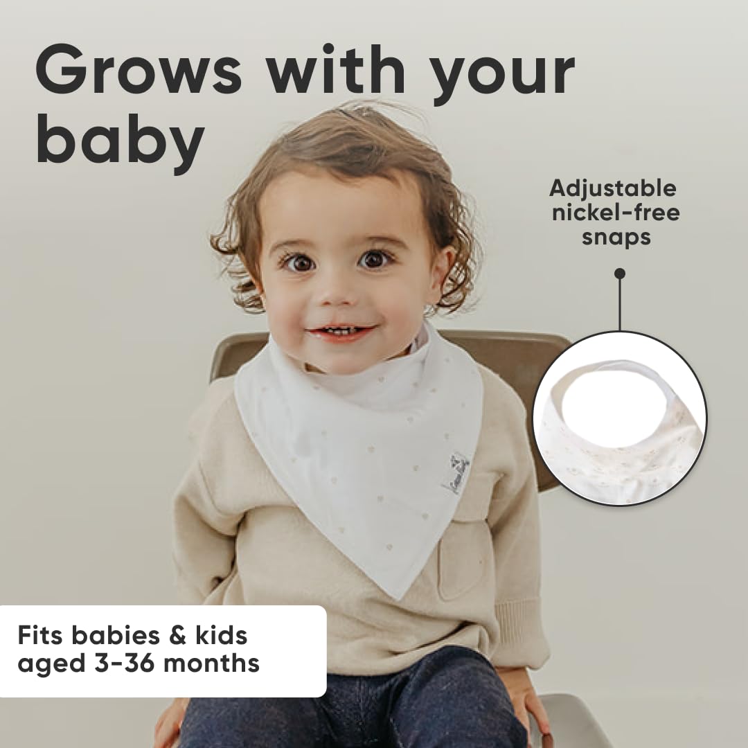 Copper Pearl 6 Pack Soft Cotton Baby Bibs for Drooling and Teething, Absorbent Drool Bibs for Baby Girl and Boy, Adjustable to Fit Newborns to Toddlers, Tons of Styles (Henry Set)