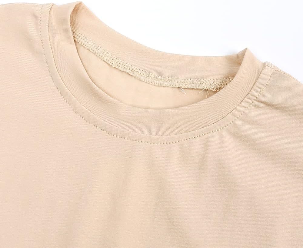 Baby Boys Girls Cotton T-Shirts 3Pack Solid Color Short Sleeve Tee Summer Crewneck Tops for Toddler Kids