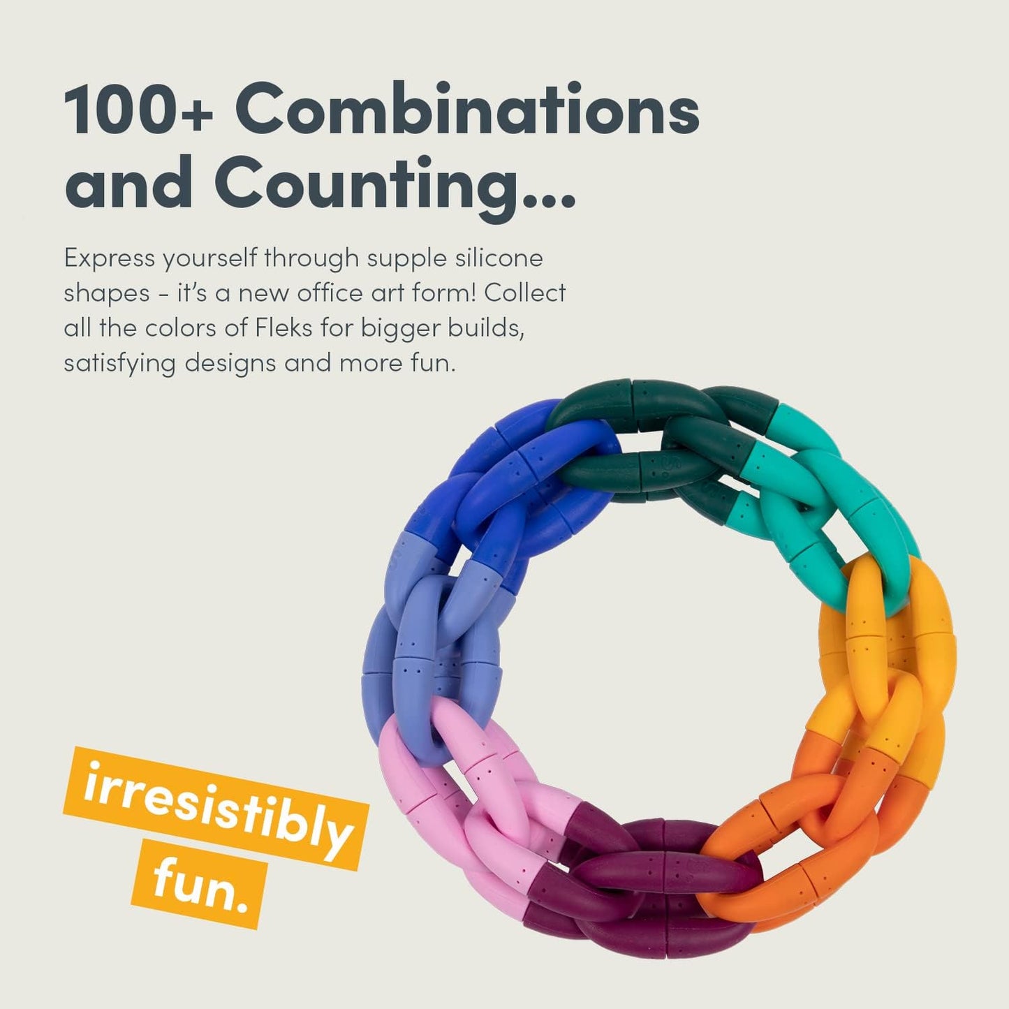 Speks Fleks Silicone 6-Piece Building Set - Marigold - Fun Desk Toy for Adults