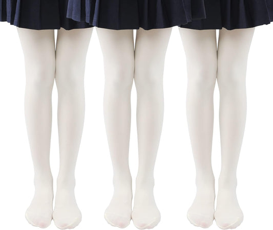 EVERSWE 3 Pairs Pack Girls Microfiber Tights Multiple Colors