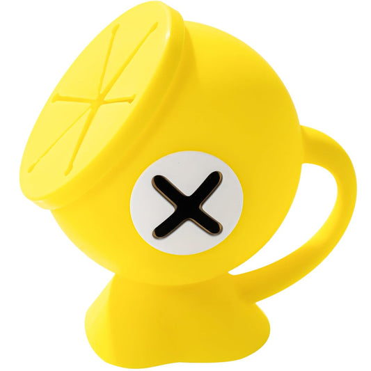 Li&Zhao Toddler Snack Cups - Baby Snack Containers Silicone Snack Cups for Toddlers Spill Proof Baby Food Catcher for Toddlers and Babies(Yellow)