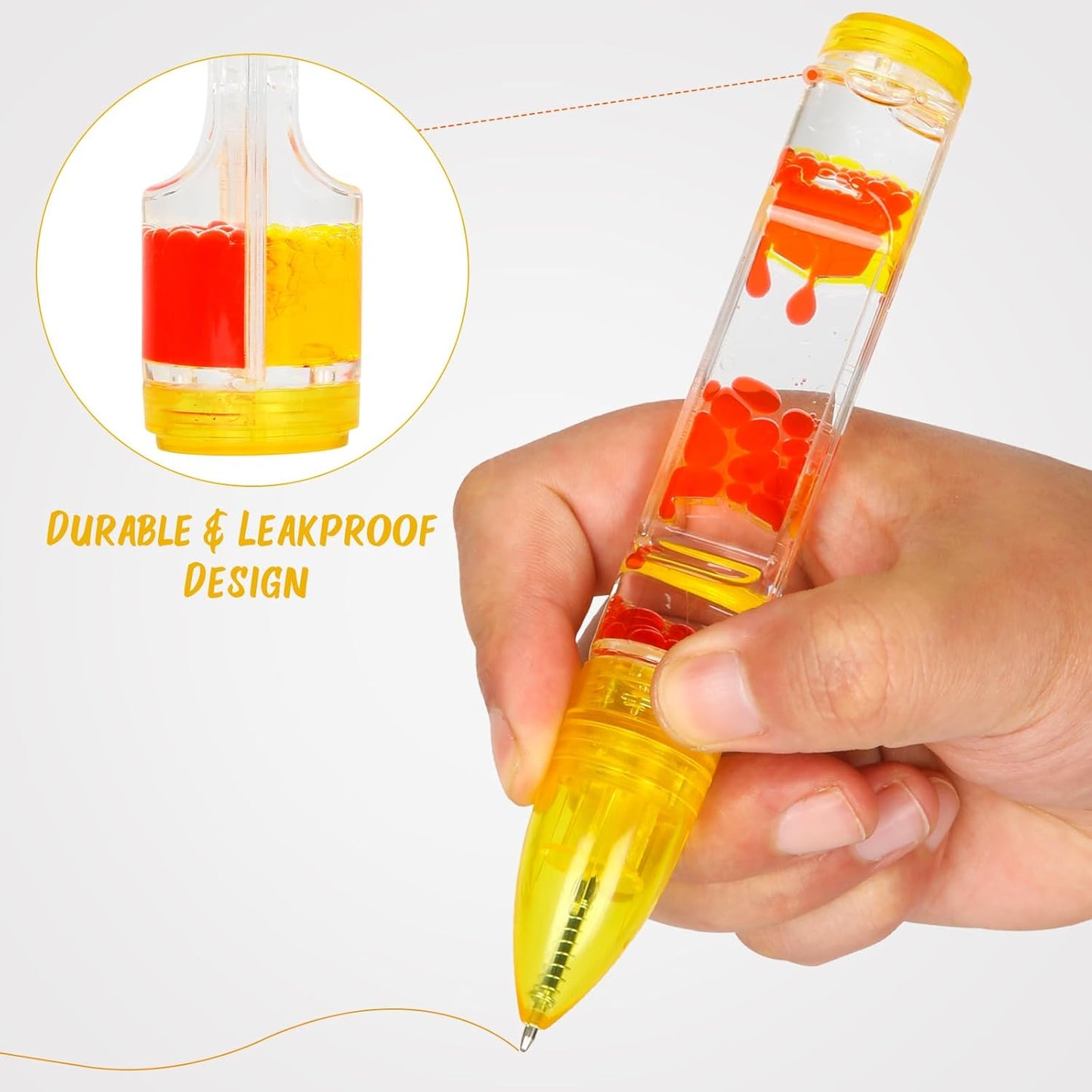 Sensory Cool Pens for Kids Set of 4, Liquid Motion Bubbler Fidget Toys Pens for Kids and Adults, Colorful Liquid Pen Timer Pens Great for Anxiety Stress Relief Stocking Stuffers (4 Colors)